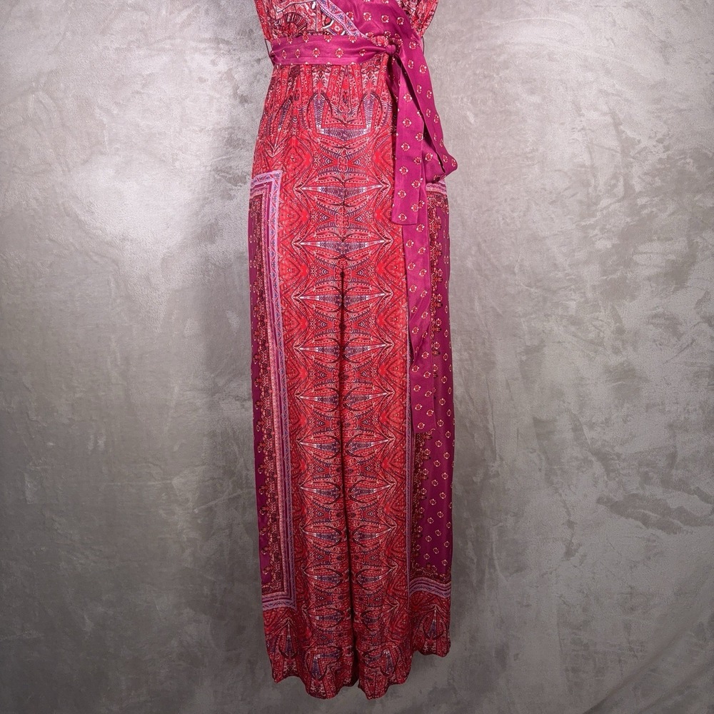 Free People Cabbage Rose Jumpsuit Womens Size 2 Multicolor Boho Paisley - Picture 4 of 8